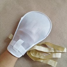 透氣款約束手套 臥牀老人防拔管防自傷抓撓 固定綁帶, 1隻手套, 1隻手套 帶板 綁繩