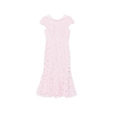셀프포트레이트 레이스 스쿱 백 미디 드레스