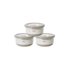 H&L匠心優廚 隔熱碗, 夾心奶霜, 1套, 730ml*3