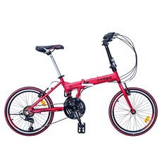 BIKEONE T11 20吋21速SHIMANO7速鋁合金折疊車轉把定位城市小跑極簡風小折為符合日常通勤需求而生, 亮麗紅, 1個