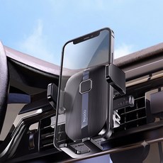 YESIDO 汽車出風口手機架, 黑色, 1個