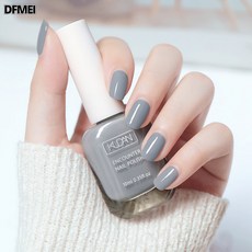 DFMEI 水性美甲免烤可撕拉甲油持久透明快乾無味道護甲指甲油, 1個, 31#菸灰藍:正常規格
