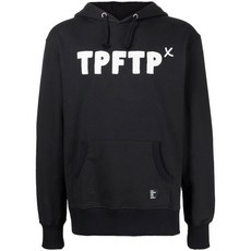 파워포더피플 로고 프린트 드로스트링 후디