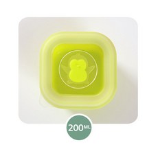嬰兒矽膠輔食盒 附蓋 便攜 嬰幼兒食品儲存盒, 檸檬綠200ML*1個裝, 1個