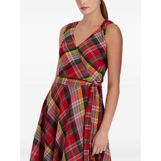 로렌랄프로렌 플레이드 벨트 드레스