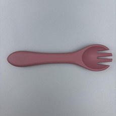 食品級環保硅膠寶寶軟叉勺嬰兒訓練餐具, 1個, 硅膠叉子,海藍色