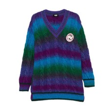 GCDS 케이블 니트 V넥 스웨터