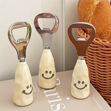 桃園出貨 可愛笑臉啤酒開瓶器創意不鏽鋼開蓋神器加厚特厚塑料柄酒瓶起子, 1個, 顏值開瓶起子【笑臉款】1個裝【原創定製】