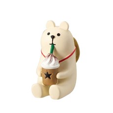 XFZAK 貓咪造型冰淇淋擺件, 雪糕草帽白熊, 1個