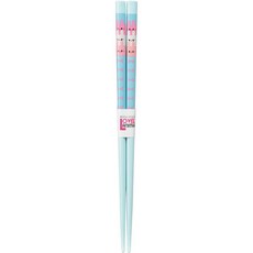 可愛動物圖案兒童筷子 18cm 天然木製 日本製, 1個, 淺藍色/ 一雙