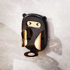 重力感應電動牙刷架 免打孔 牙刷置物架 壁掛式牙刷收納, 1個, 黑金色