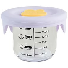 嬰兒玻璃輔食保鮮盒 微波加熱 分裝, 紫色, 1個, 240ml