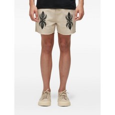 오스클렌 나뭇잎 자수 프린지 쇼츠