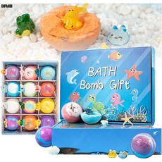 DFMEI 兒童海洋玩具驚喜泡澡球Bath Bombs沐浴炸彈兒童驚喜浴球, 1個, 60g海洋玩具浴鹽球12個裝(海洋玩具隨機)