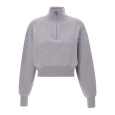 빅토리아베컴 하이 넥 지퍼 프런트 스웨트셔츠