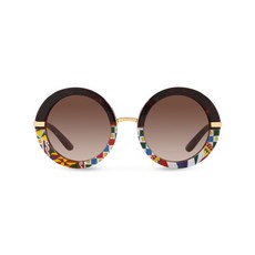 돌체앤가바나 톨토이즈셸 이펙트 라운드 프레임 선글라스