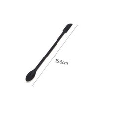 迷你矽膠雙頭刮刀勺 適用於化妝瓶與醬料抹刀, 1個, 雙頭刮勺小號黑色