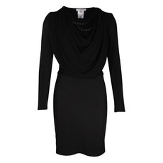 지방시 중고 카울 넥 비즈 장식 드레스