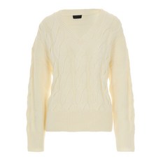 리우조 케이블 니트 V넥 스웨터