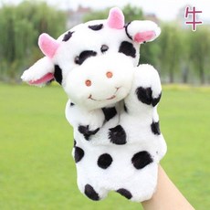 十二生肖動物手偶 寶寶益智屬相毛絨玩偶 幼兒園教學講故事道具, 1個, 手偶 生肖牛