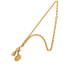 샤넬 중고 1970-1980 CC 골드 도금 메달리온 파곤다 펜던트 코스튬 네크리스
