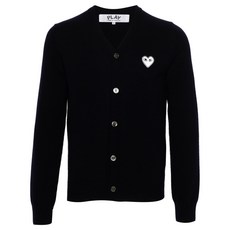 꼼데가르송플레이 하트 패치 울 가디건