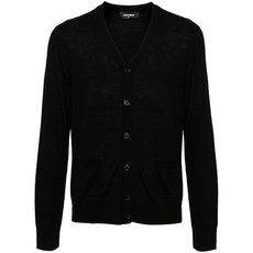 디스퀘어드2 로고 자수 버진 울 가디건