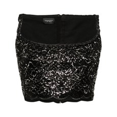 지암바티스타발리 시퀸 장식 물결 헴 탱크 탑