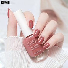 DFMEI 水性可撕拉指甲油無味免烤快乾可剝透明亮油底油美甲店指甲油, 1個, 10#端莊豆沙:正常規格