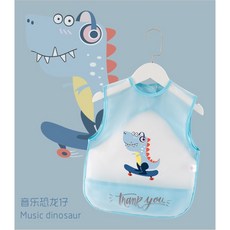 寶寶罩衣 無袖圍 夏季輕薄款 防水防油防髒嬰兒圍兜 音樂恐龍仔 100cm, 1個, 音樂恐龍仔,100cm
