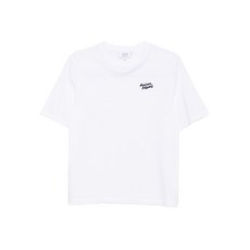 메종키츠네 로고 자수 코튼 티셔츠
