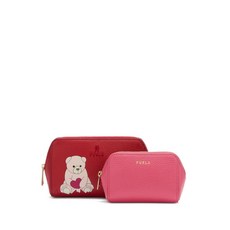 훌라 카멜리아 프린트 지퍼 메이크업 파우치 세트 2p