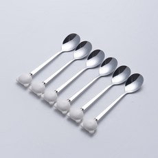 陶瓷小熊水果叉套裝, 小熊勺白銀一支, 1個