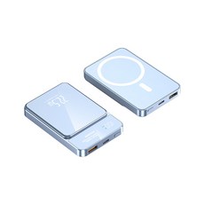 【防爆電芯 標示3C WH】 20000mAh MagSafe 行動電源 無線磁吸 移動電源 磁吸充電 PD快充 行动充, 藍色【22.5W有線充+15W無線充】, 藍色, W019
