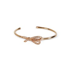 티파니앤코 중고 보우 18K 로즈 골드 다이아몬드 커프 브레이슬릿