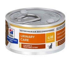 Hill's 希爾思 貓 c/d 泌尿道照護 雞肉蔬菜燉肉罐, 1個, c/d【雞肉】82g【6】罐