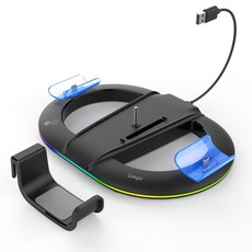 適用於 PS5 (副廠) - RGB燈條 支架底座, 黑色(搭配手把充電座), 1個, PG-P5S045BK