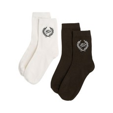 칼 라거펠트 크레스트 자수 양말 2팩 세트