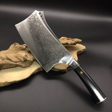 職匠 大馬士革97層 中式剁刀 「將軍」 VG10鋼芯 黑檀木手柄 20公分 (含刀夾), 1個