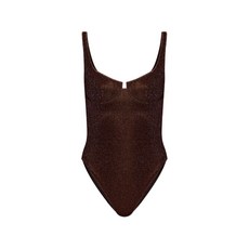 오세리 스퀘어 넥 원피스 수영복, 브라운계열