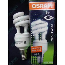 OSRAM DULUXSTAR E14 8W 螺旋省電燈管, 1個, 865-只有白光, 白光