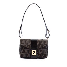 펜디 중고 20th 센추리 주카 캔버스 플랩 숄더 백