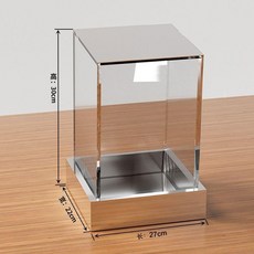 亞克力透明展示盒 防塵收納櫃 公仔模型展示盒, 1個, 27*22*30cm+厚度0.3cm