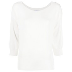 말로 파인 니트 반소매 탑