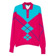 베르사체 중고 2000's 컬러 블록 폴로 스웨터