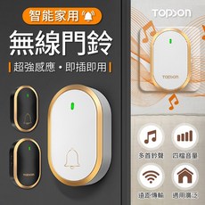 智能無線門鈴 遠程遙控 高清通話 無線安裝 智能家居安全防護, 單購響鈴-皓月黑