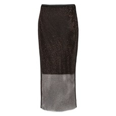 스포트막스 크리스털 장식 미디 스커트