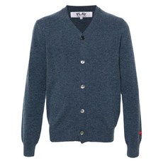 꼼데가르송플레이 heart-patch wool cardigan