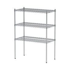 dayneeds 荷重型 90x45x120公分 三層波浪架(鎖管), 電鍍, 1個
