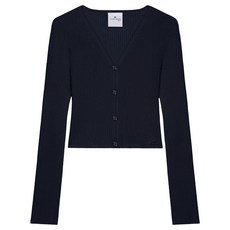 꾸레쥬 파인 골지 크롭 가디건